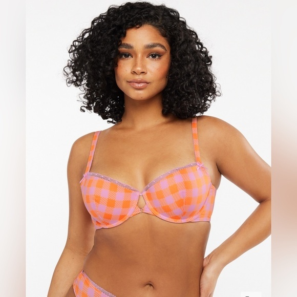 😍 NWT 😍 Savage x Fenty GINGHAM REMIX LOW-CUT BALCONETTE BRA - Picture 1 of 3